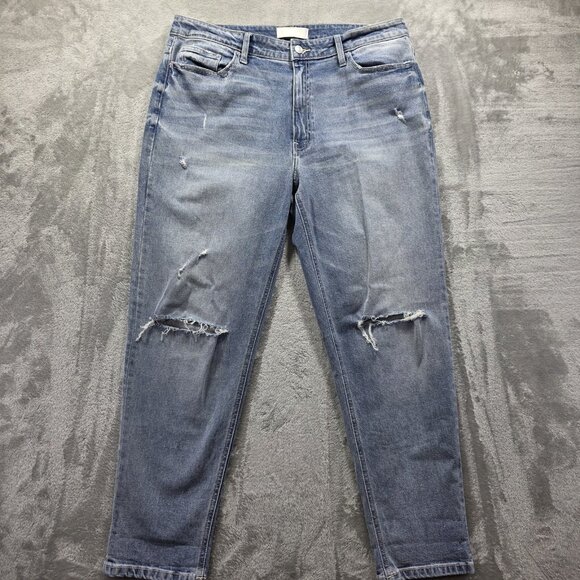 Vervet Jeans Womens 32 Blue Distressed Ripped Knees Skinny Stretch Denim VT973 - Picture 1 of 9